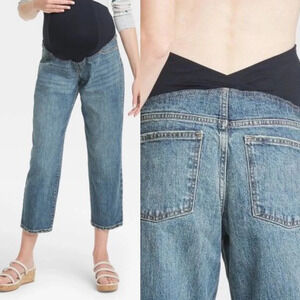 ✨NWT Isabel Maternity Medium Wash Vintage Straight Over Belly Jeans Plus Size 16